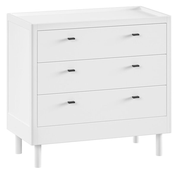 Bijela dječja komoda od masivne bukve 100x95x55 cm Forrest – Vipack