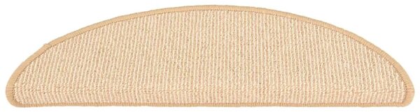 Prostirke za stepenice 15 kom 56x17x3 cm krem poluokrugle - Krema 56 x 17 x 3 cm 15 Krema