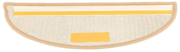 Prostirke za stepenice 15 kom 56x17x3 cm krem poluokrugle - Krema 56 x 17 x 3 cm 15 Krema