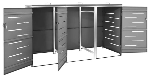 Spremište za kante za smeće 207 x 77 5 x 115 cm čelično - Antracit 1 3 Antracit