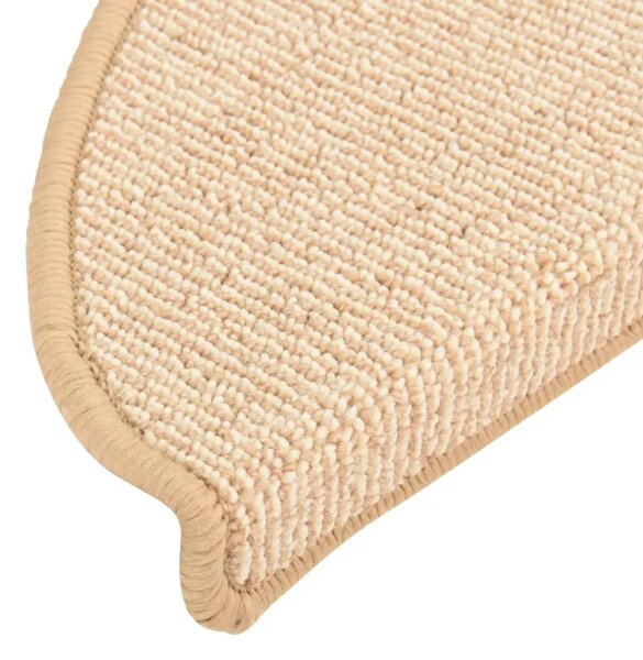 Prostirke za stepenice 15 kom 56x17x3 cm krem poluokrugle - Krema 56 x 17 x 3 cm 15 Krema