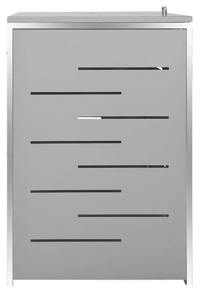 Spremište za kante za smeće 207 x 77 5 x 115 cm čelično - Siva 1 3 Siva
