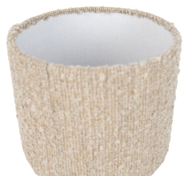 Stoffen lampenkap beige met bouclé stof 18/18/14