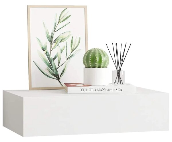 Zidna polica s ladicom bijela 40 x 23 5 x 10 cm MDF - Bijela 40 x 23.5 x 10 cm 1 1