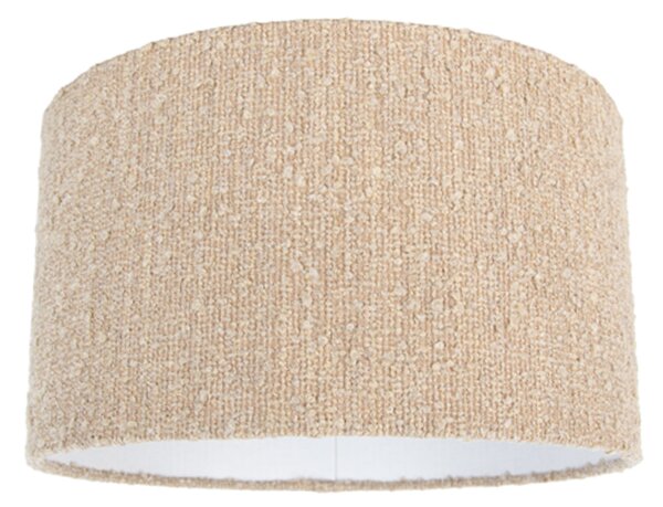 Stoffen lampenkap beige met bouclé stof 35/35/20
