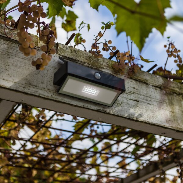 LUTEC ARROW LED solarna vanjska zidna svjetiljka, tamnosiva, 18 cm, senzor pokreta,, Sivo, Aluminij
