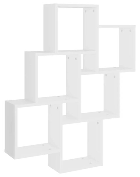 Kockaste zidne police bijele 78 x 15 x 93 cm konstruirano drvo - Bijela 1 1 Bijela