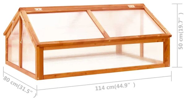 Staklenik smeđa 114 x 80 x 50 cm od jelovine - Smeđa 1 Smeđa