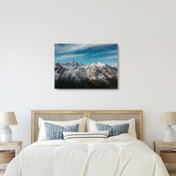 Staklena slika snježnih vrhova, Fiordland (70x50 cm)