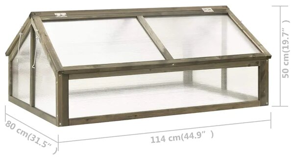 Staklenik sivi 114 x 80 x 50 cm od jelovine - Siva 1 Siva