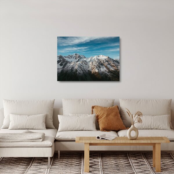 Staklena slika snježnih vrhova, Fiordland (70x50 cm)
