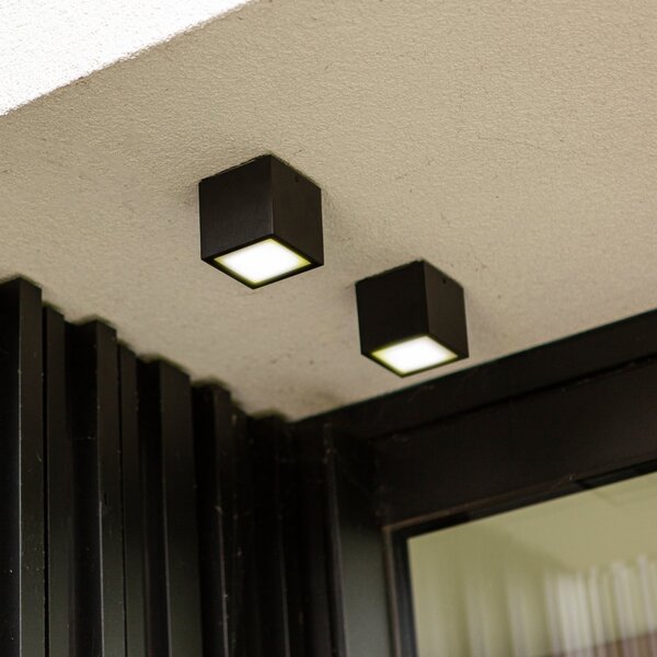 LUTEC GEMINI LED vanjska stropna svjetiljka, tamnosiva, 9 x cm, IP65, Sivo, Aluminij