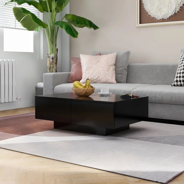 Stolić za kavu crni 90 x 60 x 31 cm od konstruiranog drva - Crna 90 x 60 x 31 cm 1 Crna
