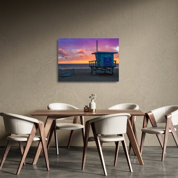 Staklena slika plaže Santa Monica (70x50 cm)