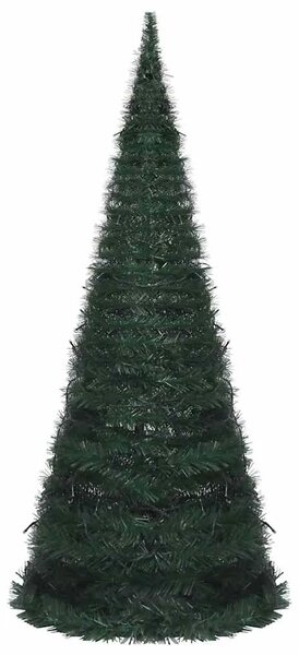 Prigodno osvijetljeno umjetno božićno drvce zeleno 210 cm - 210 x 71 cm 1 1 1