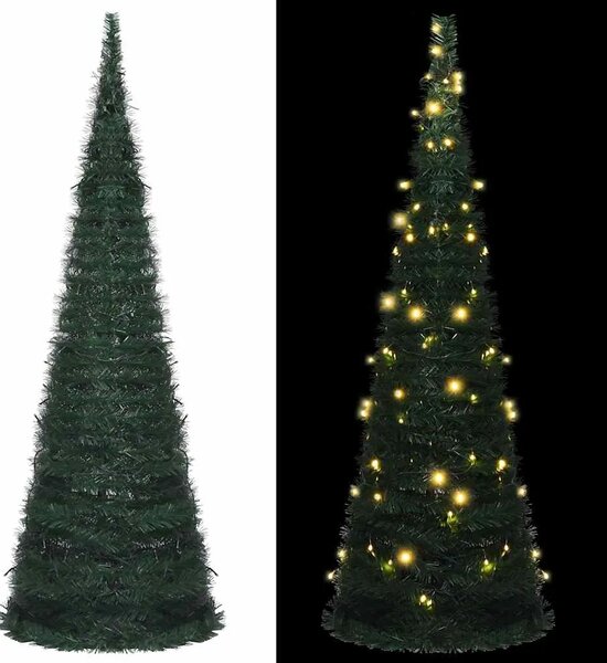 Prigodno osvijetljeno umjetno božićno drvce zeleno 180 cm - 180 x 60 cm 1 1 1