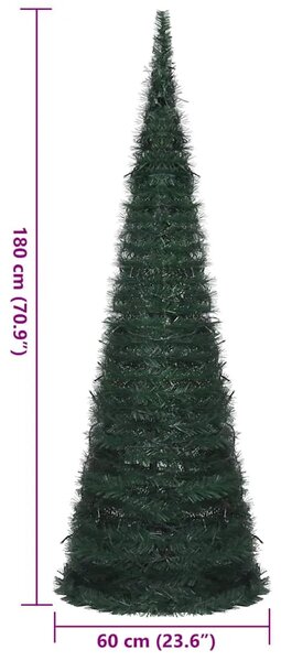 Prigodno osvijetljeno umjetno božićno drvce zeleno 180 cm - 180 x 60 cm 1 1 1