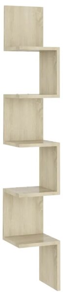 Zidne kutne police boja hrasta sonome 20 x 20 x 127 5 cm drvene - sonoma hrast 20 x 20 x 127.5 cm 1 1