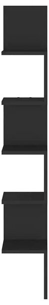 Zidne kutne police crne 20 x 20 x 127 5 cm konstruirano drvo - Crna 20 x 20 x 127.5 cm 1 1
