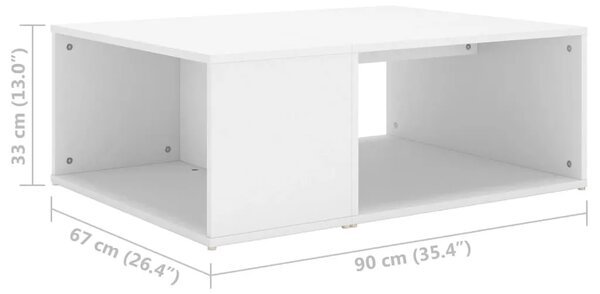 Stolić za kavu bijeli 90 x 67 x 33 cm od konstruiranog drva - Bijela 1 Bijela