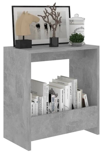 Bočni stolić siva boja betona 50 x 26 x 50 cm konstruirano drvo - Beton siva 1 Beton siva