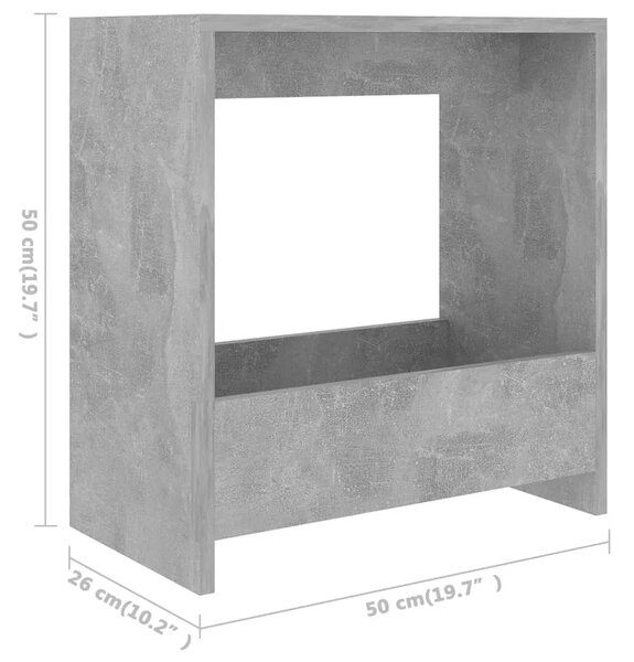 Bočni stolić siva boja betona 50 x 26 x 50 cm konstruirano drvo - Beton siva 1 Beton siva