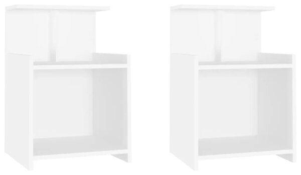Noćni ormarići 2 kom bijeli 40 x 35 x 60 cm konstruirano drvo - Bijela 2 Bijela 2