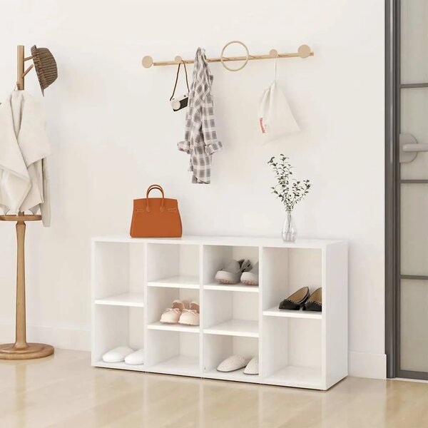 Klupa za cipele bijela 103 x 30 x 55 cm od konstruiranog drva - Bijela 1 1 1