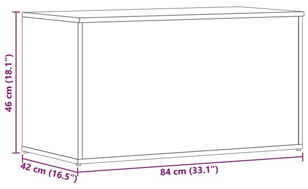 Škrinja za pohranu bijela 84 x 42 x 46 cm od konstruiranog drva - Bijela 84 x 42 x 46 cm 1 Bijela