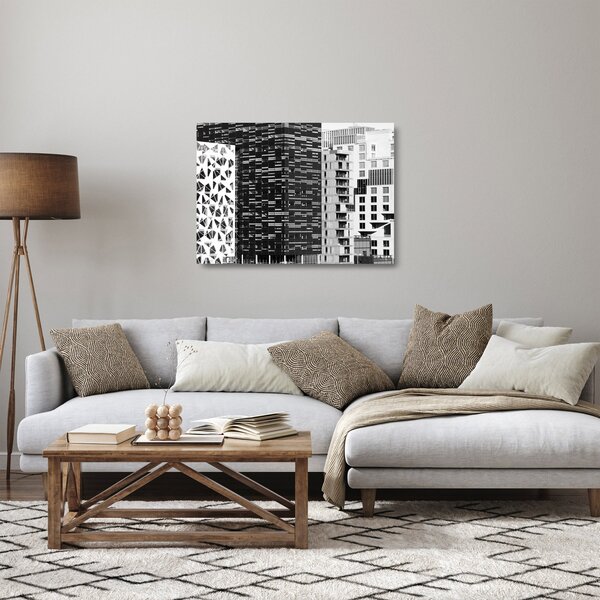Staklena slika crno-bijele arhitekture (70x50 cm)