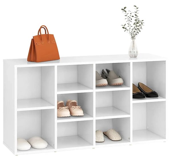 Klupa za cipele bijela 103 x 30 x 55 cm od konstruiranog drva - Bijela 1 1 1