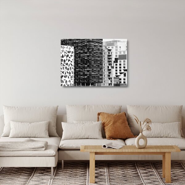 Staklena slika crno-bijele arhitekture (70x50 cm)