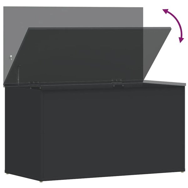 Škrinja za pohranu crna 84 x 42 x 46 cm od konstruiranog drva - Crna 84 x 42 x 46 cm 1 Crna