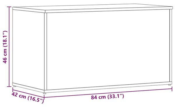 Škrinja za pohranu crna 84 x 42 x 46 cm od konstruiranog drva - Crna 84 x 42 x 46 cm 1 Crna