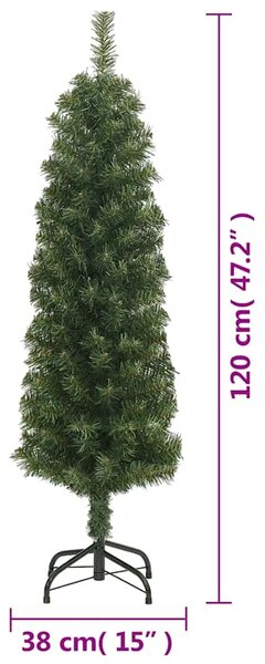Tanko umjetno božićno drvce sa stalkom zeleno 120 cm PVC - Zelena 120 cm 1 Osnovni
