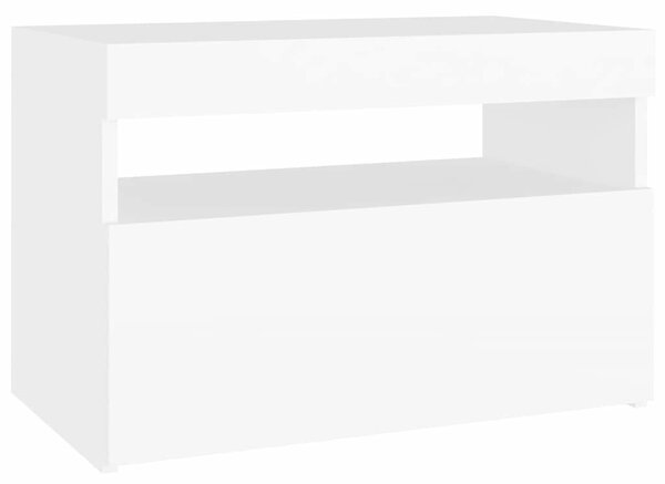 Noćni ormarić LED svjetla visoki sjaj bijeli 60x35x40 cm drvo - Bijela 1 Bijela 1
