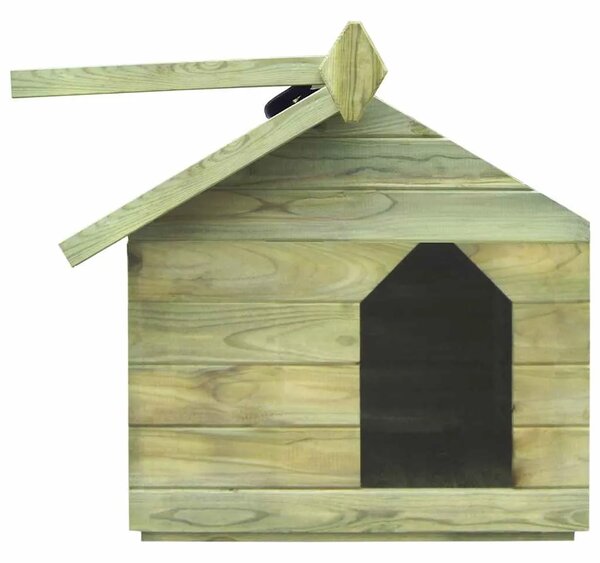 Vrtna kućica za pse od impregnirane borovine s pomičnim krovom - 75 x 78 x 65 cm 75 x 78 x 65 cm