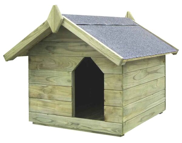 Vrtna kućica za pse od impregnirane borovine s pomičnim krovom - 75 x 78 x 65 cm 75 x 78 x 65 cm