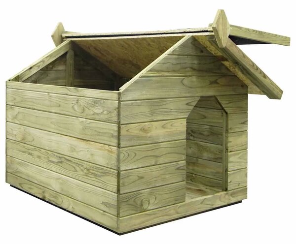 Vrtna kućica za pse od impregnirane borovine s pomičnim krovom - 85 x 103 x 77 cm 85 x 103 x 77 cm
