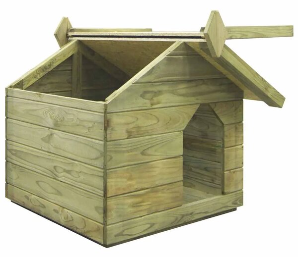 Vrtna kućica za pse od impregnirane borovine s pomičnim krovom - 75 x 78 x 65 cm 75 x 78 x 65 cm