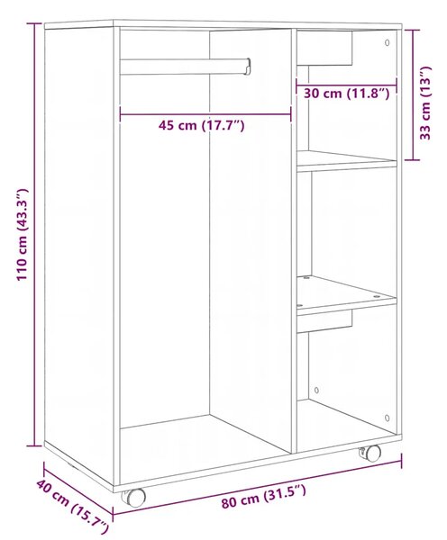Ormar boja hrasta sonome 80 x 40 x 110 cm od konstruiranog drva - sonoma hrast 1 1 Sonoma hrast