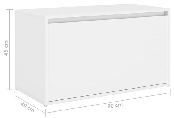 Klupa za hodnik 80 x 40 x 45 cm bijela od konstruiranog drva - Bijela Bijela