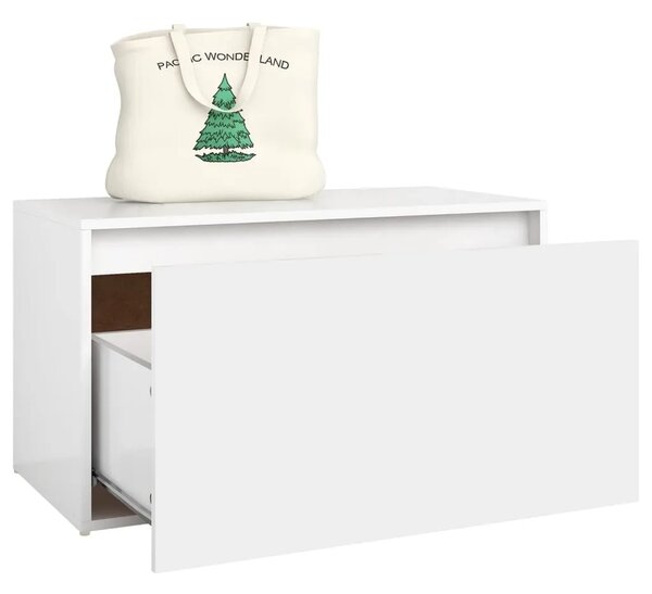 Klupa za hodnik 80 x 40 x 45 cm bijela od konstruiranog drva - Bijela Bijela