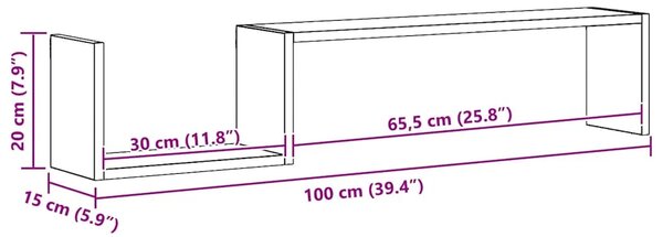 Zidne police 2 kom crne 100 x 15 x 20 cm konstruirano drvo - Crna 2 1 Crna