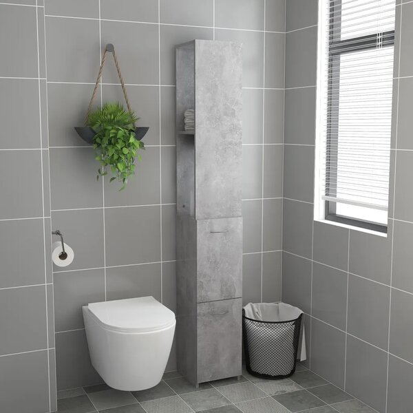 Kupaonski ormarić boja betona 25x26 5x170 cm konstruirano drvo - Beton siva 1 1 Beton siva