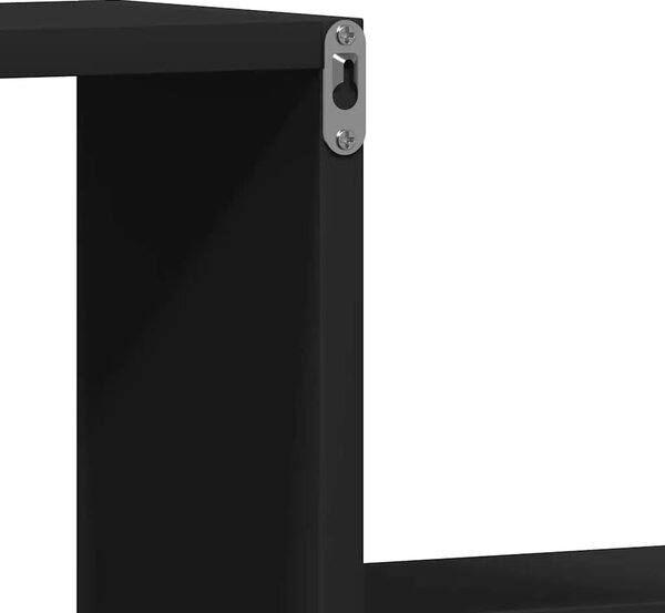 Zidne police 2 kom crne 100 x 15 x 20 cm konstruirano drvo - Crna 2 1 Crna