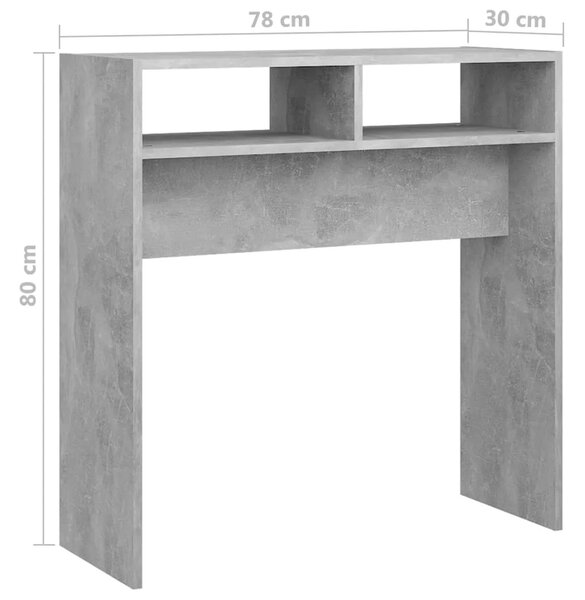 Konzolni stol boja betona 78 x 30 x 80 cm konstruirano drvo - Beton siva 1 78 cm Beton siva