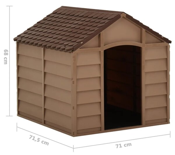 Kućica za pse smeđa 71 x 71 5 x 68 cm PP - 71 x 71.5 x 68 cm 71 x 71.5 x 68 cm