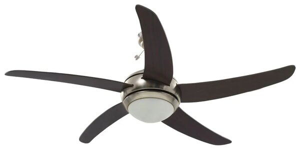 Ukrasni stropni ventilator sa svjetlom 128 cm smeđi - Smeđa 128 cm s 5 lopatica Smeđa