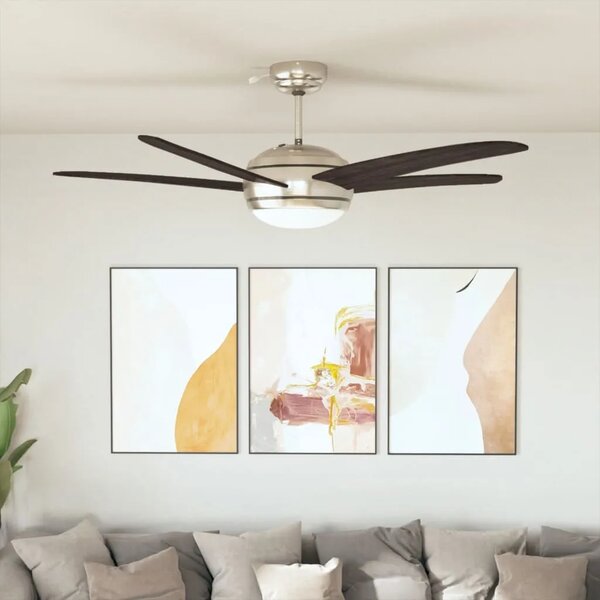 Ukrasni stropni ventilator sa svjetlom 128 cm smeđi - Smeđa 128 cm s 5 lopatica Smeđa